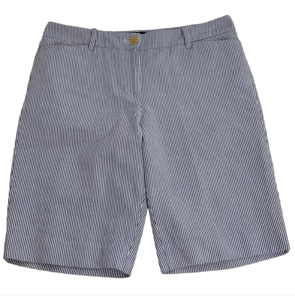 NWT Talbots The Perfect Seersucker Pinstripe Summer Bermudas Shorts Sz 2 - Picture 1 of 16